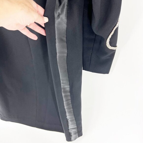 ✅ PIERRE BALMAIN Crystal Embellished BLACK Dress SIZE LARGE WEDDING FORMAL - Picture 4 of 8